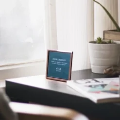 Northlight 4.25" Classical Square 4" X 4" Photo Picture Frame With Easel Back - Rose Gold