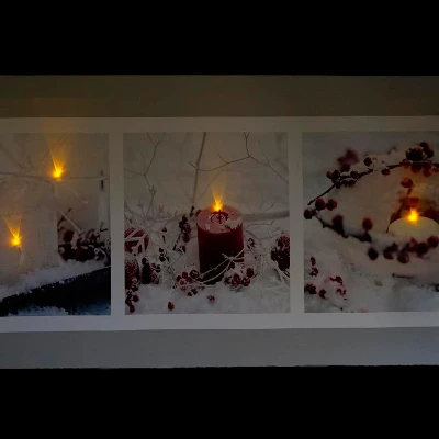 Northlight LED Winter Frost And Berry Burst Christmas Canvas Wall Art 11.75" X 27.5" 2 Northlight LED Winter Frost And Berry Burst Christmas Canvas Wall Art 11.75" X 27.5" - Image 2