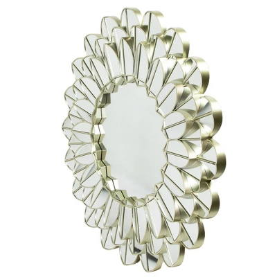 Northlight 31" Champagne Gold Sunflower Round Wall Mirror 2 Northlight 31" Champagne Gold Sunflower Round Wall Mirror - Image 2