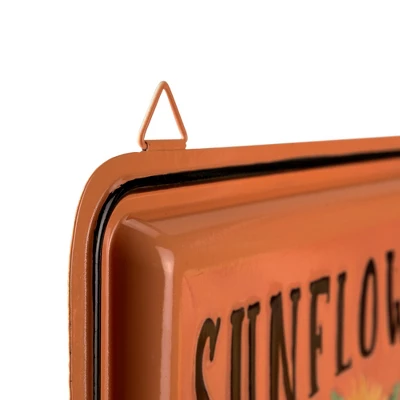 Northlight 15" Fall Harvest Orange "Sunflowers" Wall Sign 3 Northlight 15" Fall Harvest Orange "Sunflowers" Wall Sign - Image 3