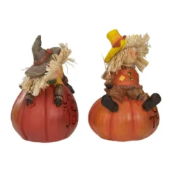 Northlight Set Of 2 Scarecrow On A Pumpkin Thanksgiving Table Figures -Northlight Décor Sales GUEST eab83d74 991b 4b95 8b59 b0a85c74c93f