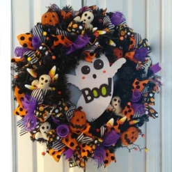 Northlight 24" Black Colorado Spruce Artificial Halloween Wreath, 24-Inch, Unlit -Northlight Décor Sales GUEST eb2e5b1f 77f9 4518 9652 f7b357eb43ad