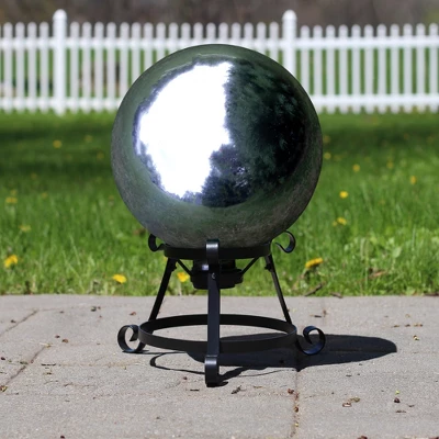Northlight 10" Silver Mirrored Garden Gazing Ball 2 Northlight 10" Silver Mirrored Garden Gazing Ball - Image 2