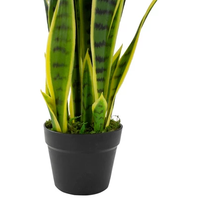 Northlight 29" Artificial Potted Green Striped Leaf Dracaena Snake Plant 3 Northlight 29" Artificial Potted Green Striped Leaf Dracaena Snake Plant - Image 3