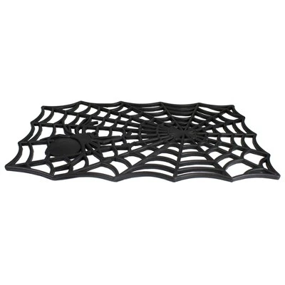 Northlight Black Spider Web Rectangular Halloween Doormat 18" X 30" 2 Northlight Black Spider Web Rectangular Halloween Doormat 18" X 30" - Image 2