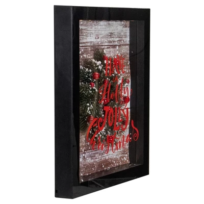 Northlight 14" Black Framed 3D "Have A Holly Jolly Christmas" LED Christmas Box Decor 2 Northlight 14" Black Framed 3D "Have A Holly Jolly Christmas" LED Christmas Box Decor - Image 2