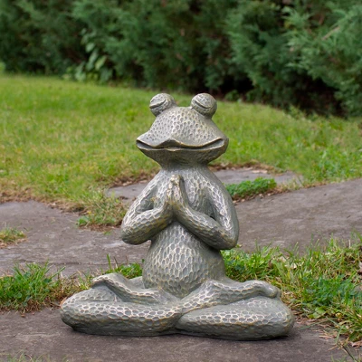 Northlight 14" Gold Verdigris Yoga Frog Outdoor Garden Statue 1 Northlight 14" Gold Verdigris Yoga Frog Outdoor Garden Statue