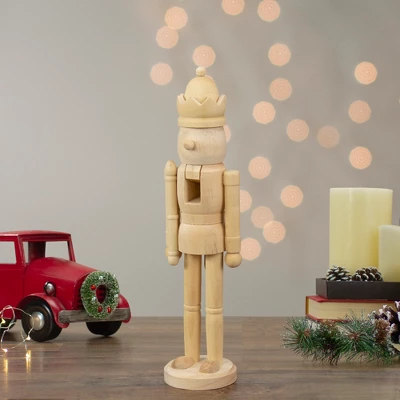 Northlight 14.75" Unfinished Paintable Wooden Christmas Nutcracker With A Crown 1 Northlight 14.75" Unfinished Paintable Wooden Christmas Nutcracker With A Crown