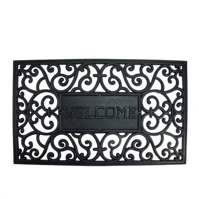 Northlight Black Scroll "Welcome" Door Mat 18" X 30" 1 Northlight Black Scroll "Welcome" Door Mat 18" X 30"