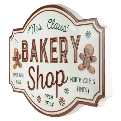 Northlight 18" Mrs. Claus' Bakery Shop Metal Christmas Wall Sign 5 Northlight 18" Mrs. Claus' Bakery Shop Metal Christmas Wall Sign - Image 5